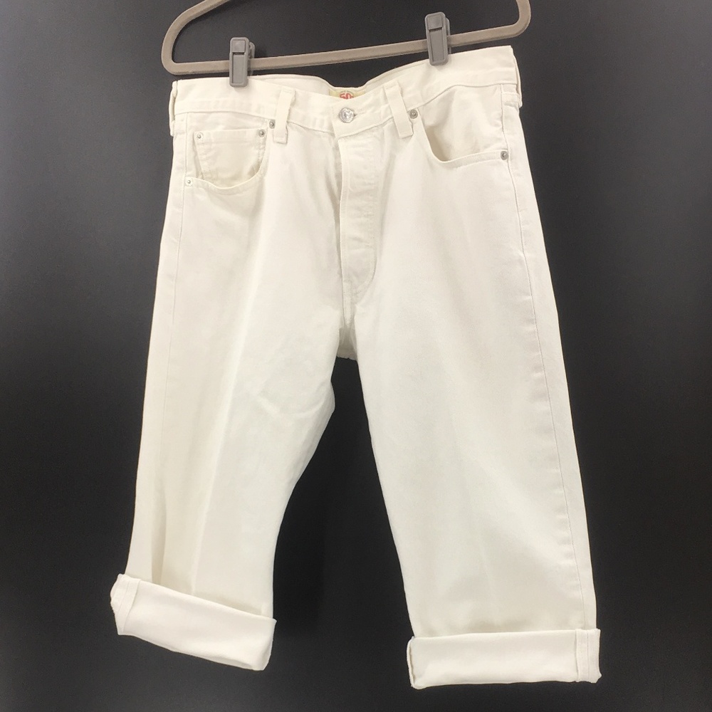 LEVI'S 501 Super White Cropped Jeans